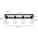 Gasol 4 Light 28.75 inch Matte Black/Vintage Brass Vanity Light Wall Light